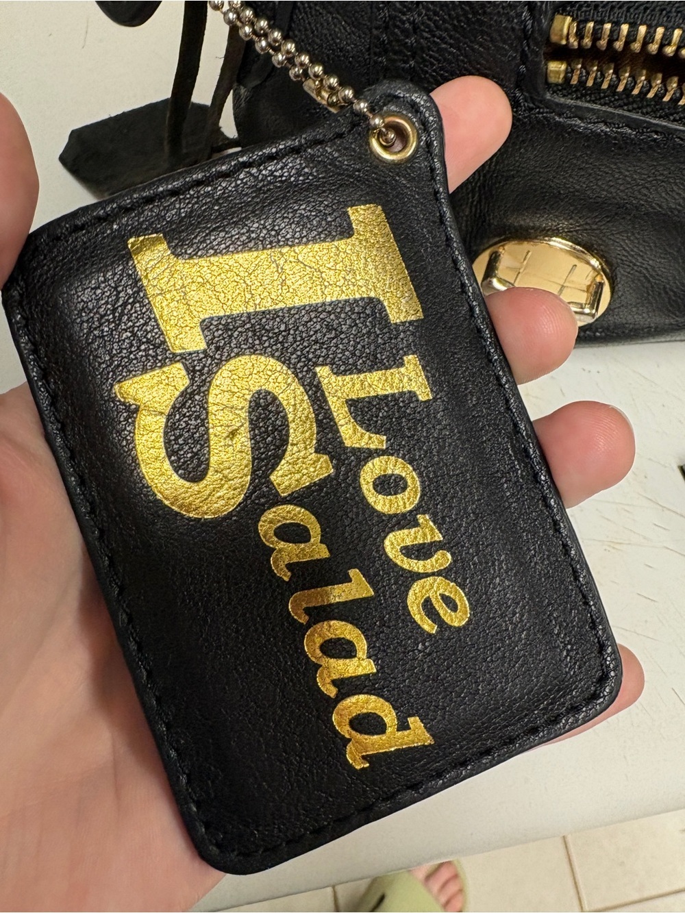 Salad Black Leather Baguette Bag with Accessories and Original Care Card - Picture 7 of 16